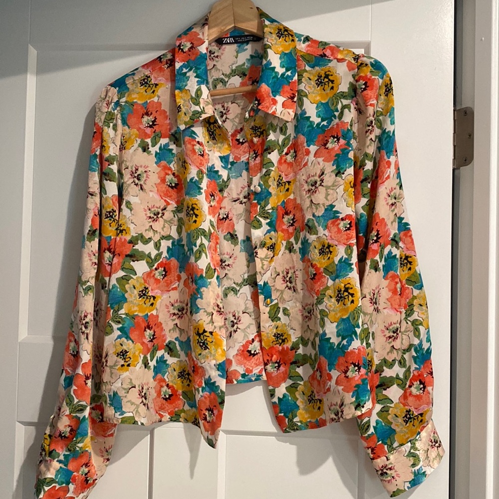 Zara flower print shirt